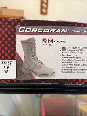 Corcoran Sage Green Roughout Leather Military Boot (8.5 W)
